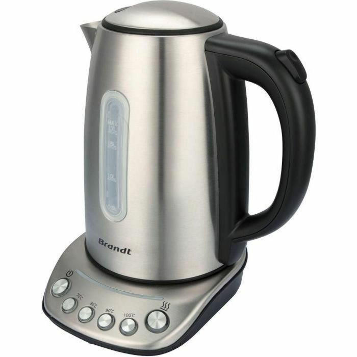 Brandt BO1202B Hervidor de Agua Eléctrico 1,7 L, Control de Temperatura con 5 Ajustes, Función Mantener Caliente, Acero Inoxidable y Negro Brandt BO1202B Hervidor de Agua Eléctrico 1,7 L, Control de Temperatura con 5 Ajustes, Función Mantener Caliente, Acero Inoxidable y Negro