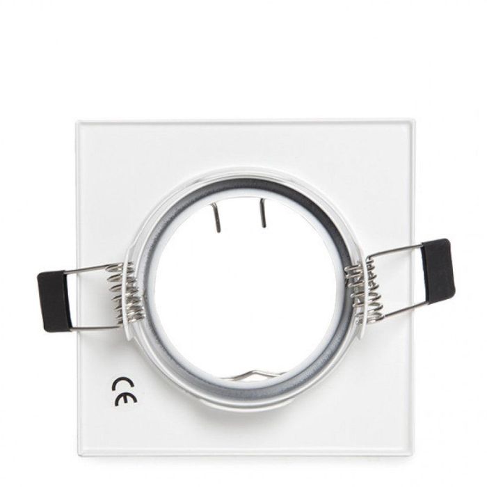 Aro Foco Downlight Basculante Cuadrado Aluminio Blanco 83/83Mm 2