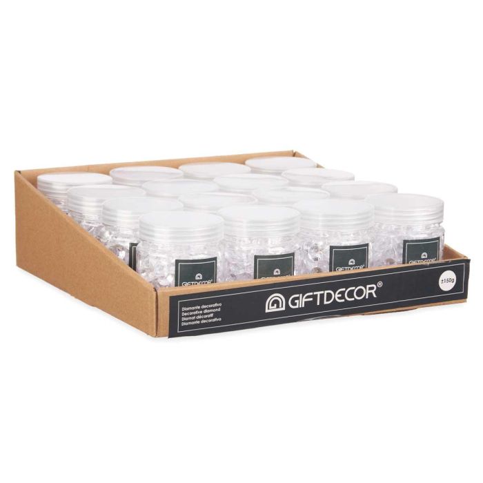 Bote Diamante Med 150Gr Transparente Giftdecor 6.5x8x6.5cm (32 Unidades) 2 Bote Diamante Med 150Gr Transparente Giftdecor 6.5x8x6.5cm (32 Unidades) 2