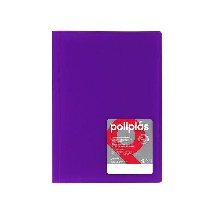Grafoplás Carpeta Poliplás De Polipropileno Translúcido Con 10 Fundas Soldadas Folio Violeta Grafoplás Carpeta Poliplás De Polipropileno Translúcido Con 10 Fundas Soldadas Folio Violeta