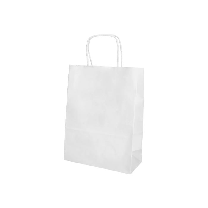 Q-connect Bolsa Papel Celulosa Blanco M con Asa Retorcida 270x370x120 mm (Paquete 25 Unidades) 3