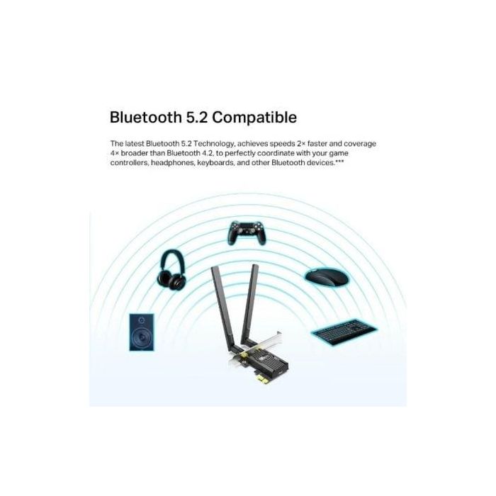 TP-LINK AX1800 DUAL BAND WI-FI 6 BLUETOOTH 5.2 PCI EXPRESS ADAPTER 3 TP-LINK AX1800 DUAL BAND WI-FI 6 BLUETOOTH 5.2 PCI EXPRESS ADAPTER 3