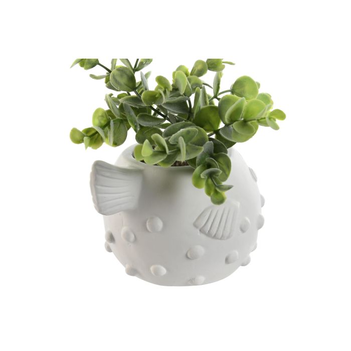 Planta Mediterraneo DKD Home Decor Blanco Verde 9 x 18 x 14 cm (3 Unidades) 2