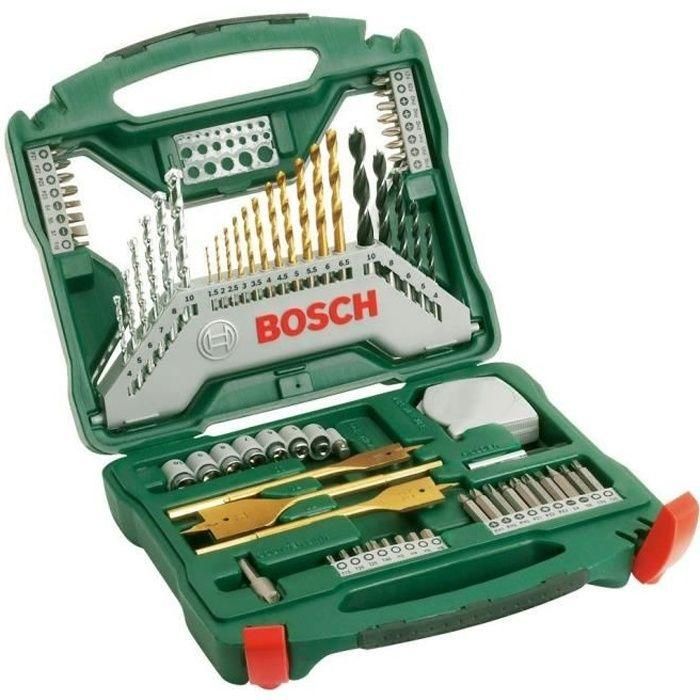 Bosch X-Line Set de Accesorios para Taladro y Atornillador con Recubrimiento de Titanio - Caja de 70 Piezas