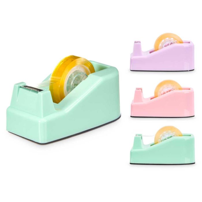 Pincello Portarrollos de Celo Plástico para 1 Rollo, Colores Surtidos (Morado, Rosa, Verde), 10.2 x 6 x 6 cm (24 Unidades) 1 Pincello Portarrollos de Celo Plástico para 1 Rollo, Colores Surtidos (Morado, Rosa, Verde), 10.2 x 6 x 6 cm (24 Unidades) 1