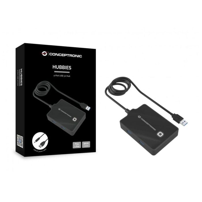Conceptronic Hubbies11B Hub USB 3.0 de 4 Puertos, Alta Velocidad 5 Gb/s, Negro 6 Conceptronic Hubbies11B Hub USB 3.0 de 4 Puertos, Alta Velocidad 5 Gb/s, Negro 6