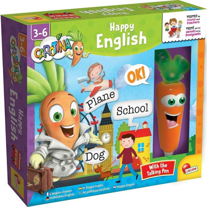 Lisciani Giochi Hablando Carotina - Happy English, Rompecabezas Interactivo de la Ciudad con Sonido y Luz para Aprender y Encontrar Objetos, +3 años 4