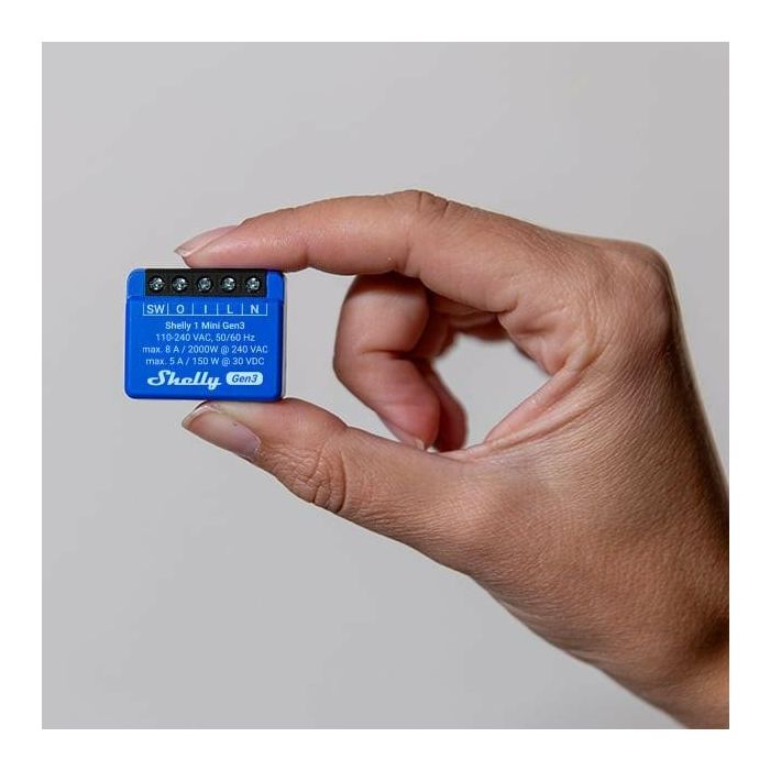 Shelly 1 Mini Gen. 3 Relé Inteligente WiFi Bluetooth 8A 1 Canal Para Empotrar 1