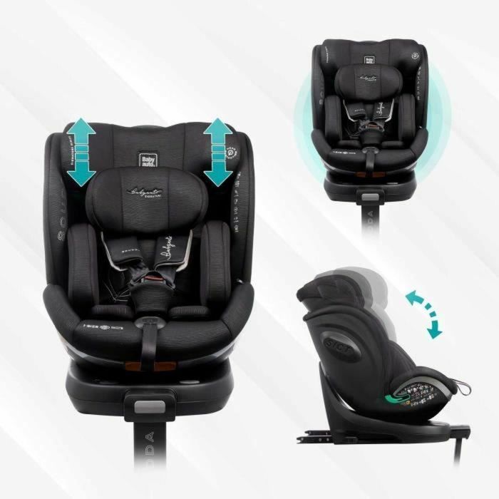 Babyauto BAB8435593702482 Silla de Coche Scudda Grey Dobby I-Size ISOFIX Giratoria 360° desde Nacimiento (0-36 kg) ECE R129 2