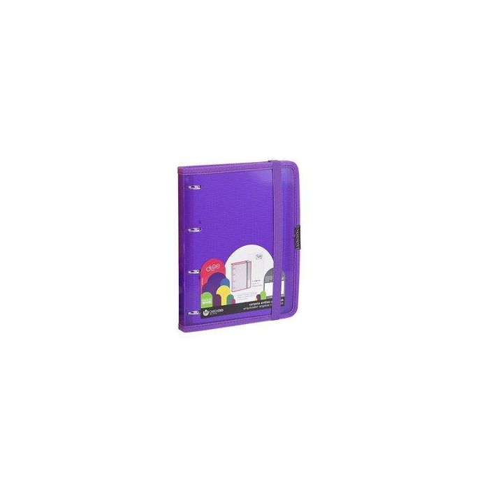Carpebloc Carchivo Dune Pp A5 4 An.Redondas 16Mm Con Rec. 120 Hj. Cuadric.4X4 Violeta 3 unidades