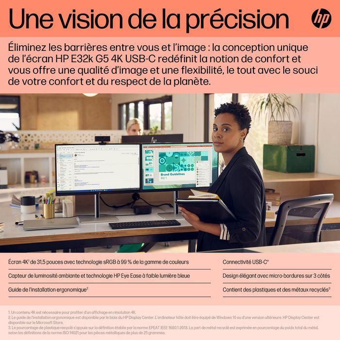 HP E32k G5 4K USB-C Monitor 22 HP E32k G5 4K USB-C Monitor 22