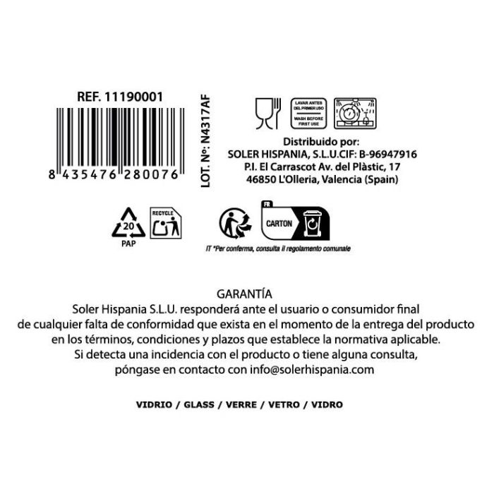 La Mediterranea Vaso Odiel 300 cc Ø8.8x9 cm (48 Unidades) 11