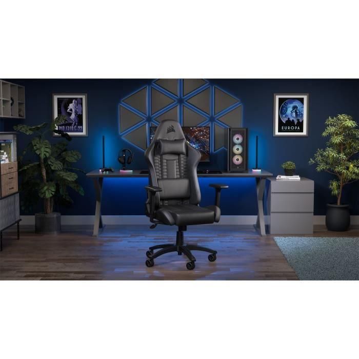 Corsair - Silla de oficina - Sillón de juegos - TC100 Relajado - Similar - Ergonomic - Arrojes ajustables - Negro - (CF -9010050 -WW) 1 Corsair - Silla de oficina - Sillón de juegos - TC100 Relajado - Similar - Ergonomic - Arrojes ajustables - Negro - (CF -9010050 -WW) 1