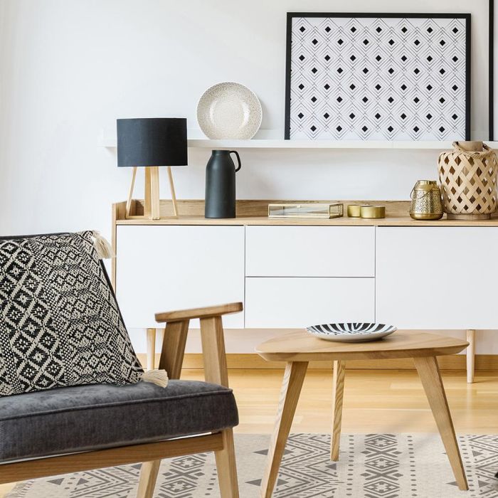 Home Deco Factory Cojín Étnico Mirage 40x40 cm Algodón Poliéster Inspiración Etnica Borlas Blanco y Negro 4