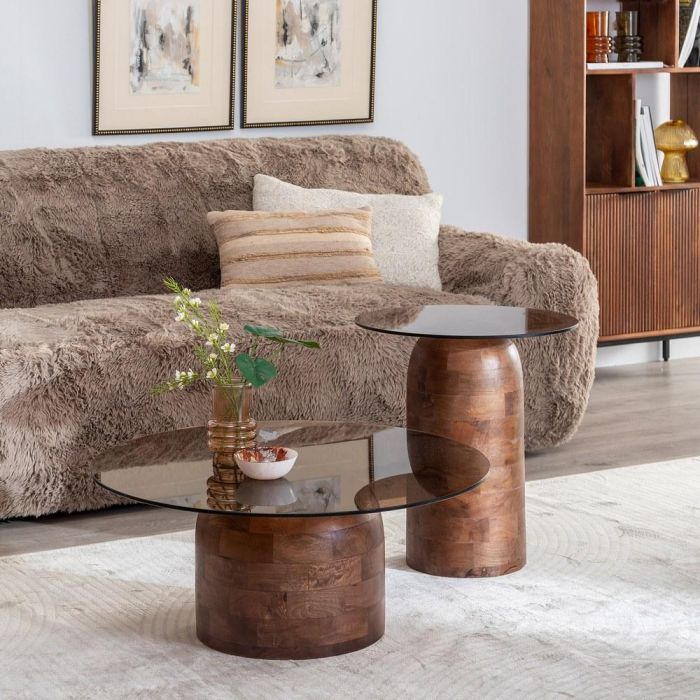 Mesa Centro Miel Madera de Mango 50 X 50 X 56 cm