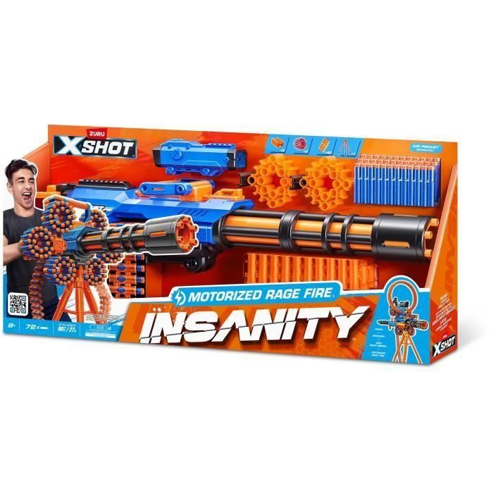 Lanzador motorizado ZURU X-SHOT Rage Fire, 40 dardos, trípode incluido, alcance 27 m 1 Lanzador motorizado ZURU X-SHOT Rage Fire, 40 dardos, trípode incluido, alcance 27 m 1