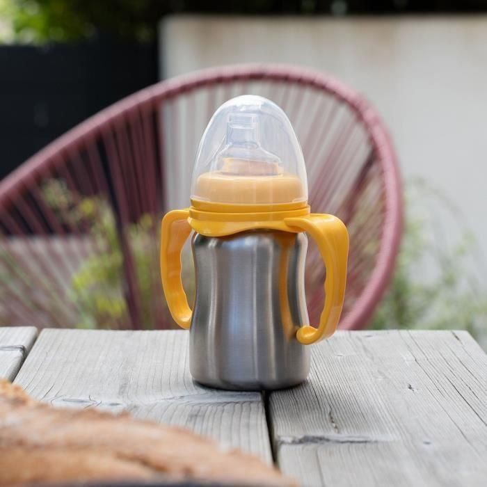 Vaso de aprendizaje - THERMOBABY - Acero inoxidable - 180 ml - Amarillo mango - Ergonómico y antigoteo 1 Vaso de aprendizaje - THERMOBABY - Acero inoxidable - 180 ml - Amarillo mango - Ergonómico y antigoteo 1
