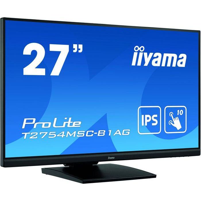 Monitor Iiyama 27" (T2754MSC-B1AG) Negro Pcap 10-Points Tactil, Anti Glare Coating, 1920 X 1080, Ips-Panel, Slim Bezel, Speakers, Vga, Hdmi, Height Adjust., 300 Cd/M², Usb 3.0 Usb Touch Interface 1 Monitor Iiyama 27" (T2754MSC-B1AG) Negro Pcap 10-Points Tactil, Anti Glare Coating, 1920 X 1080, Ips-Panel, Slim Bezel, Speakers, Vga, Hdmi, Height Adjust., 300 Cd/M², Usb 3.0 Usb Touch Interface 1