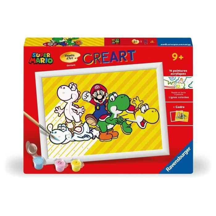 CreArt Kids - Kit de pintura por números de Super Mario (18 x 24 cm), 25529, Ravensburger CreArt Kids - Kit de pintura por números de Super Mario (18 x 24 cm), 25529, Ravensburger
