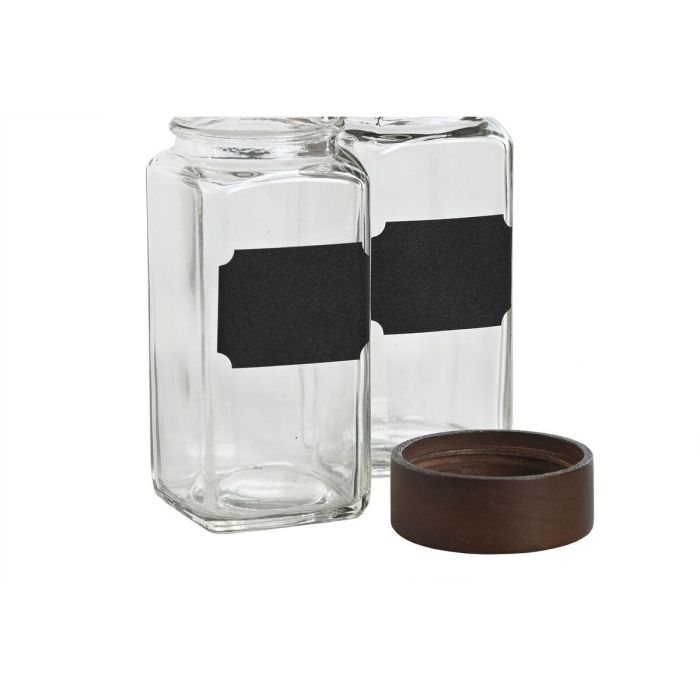 Especiero Basicos DKD Home Decor Transparente Natural 16.5 x 13 x 20.5 cm Set de 12 3