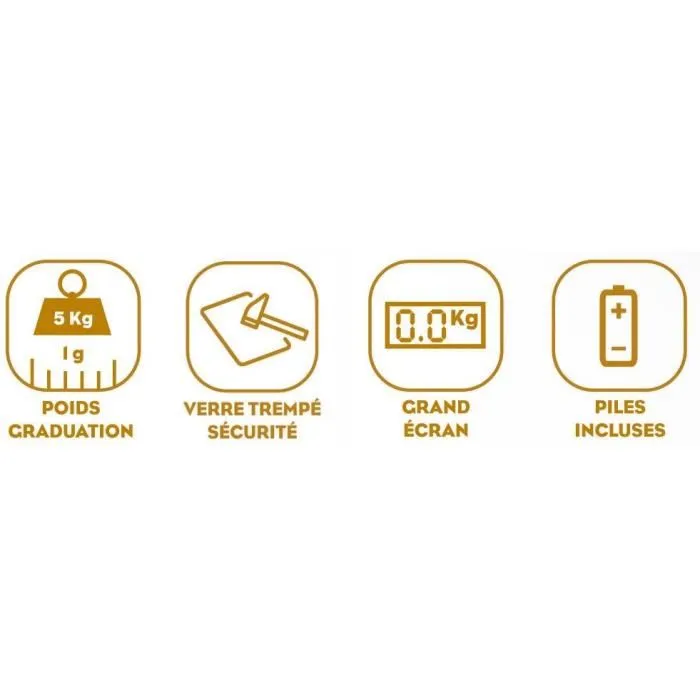 Little Balance 8341 Báscula de Cocina Electrónica Delgada - 5 kg / 1 g - Tapa de Vidrio Templado - Diseño Ananas 1