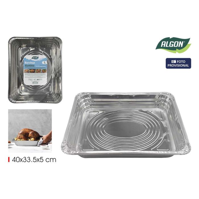 Inde Bandeja de Aluminio Rectangular 40 x 33.5 x 5 cm (24 Unidades) Inde Bandeja de Aluminio Rectangular 40 x 33.5 x 5 cm (24 Unidades)