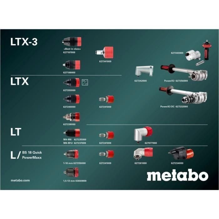 Taladro atornillador de batería - METABO - BS 18 LT BL Q - 18 V - MetaBOX 145 3