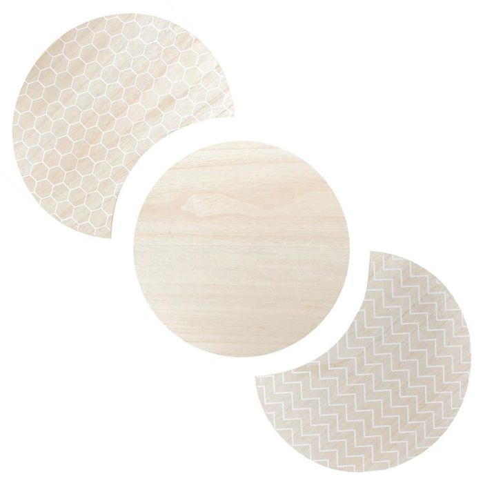 Home Deco Factory Juego 3 Mesas Auxiliares Madera Metal Redonda Medialuna 3