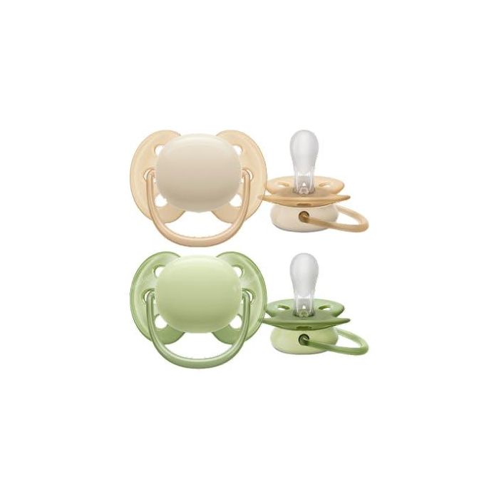 Avent Chupete Ultra Soft 0-6 M Crema/Verde Niã?O 2 Uds Scf09