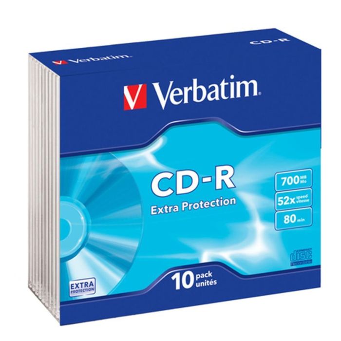 Cd-Rom Verbatim Extra Proteccion Capacidad 700Mb Velocidad 52X 80 Min Pack De 10 Unidades Caja Slim 1 Cd-Rom Verbatim Extra Proteccion Capacidad 700Mb Velocidad 52X 80 Min Pack De 10 Unidades Caja Slim 1