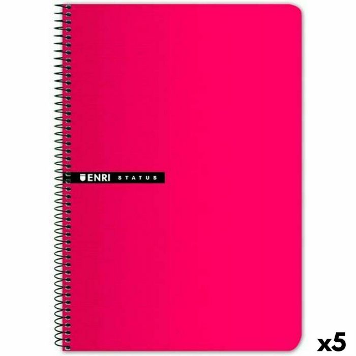 Cuaderno ENRI Cuadriculado Rojo Din A4 (5 Unidades) Cuaderno ENRI Cuadriculado Rojo Din A4 (5 Unidades)