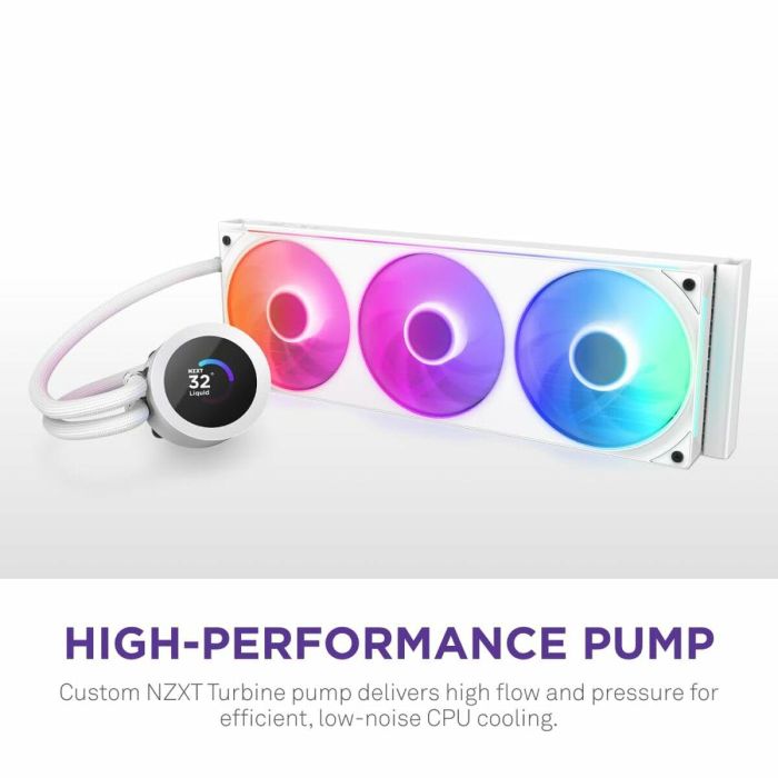 Nzxt RL-KR360-W2 Kraken Plus 360 RGB Refrigeración Líquida con Pantalla Personalizable de 1,54" y Ventiladores RGB - Blanco 7