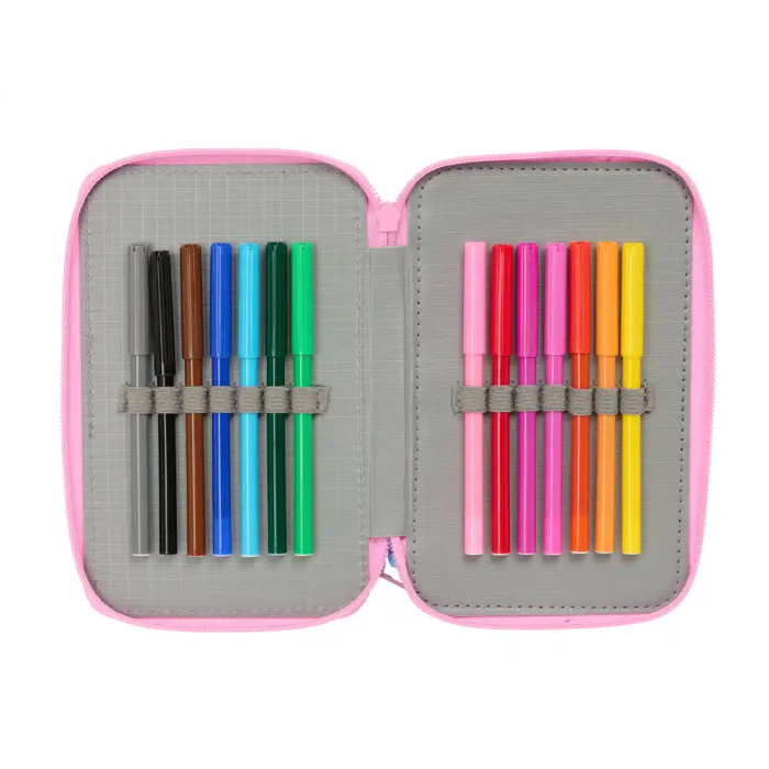 Safta Plumier Triple 37 Pcs Stitch Estuche Escolar 12,5x19,5x5,5cm Edad Mínima Recomendada: 3 Años 5