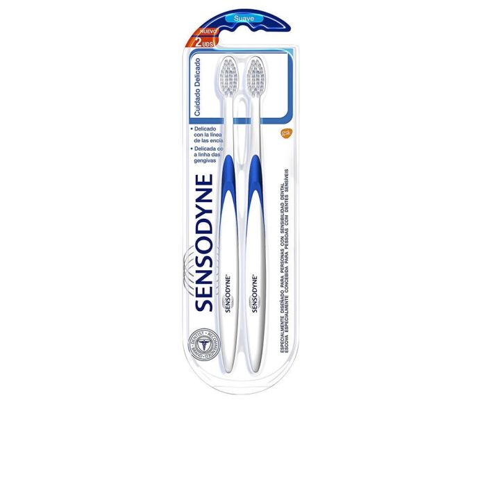 Sensodyne Cepillo Dental Suave para Dientes Sensibles y Encías – Pack 2 Unidades para Higiene Bucal Diaria