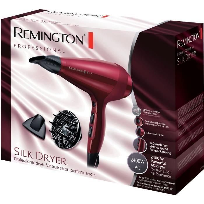 Secador Remington Silk Dryer AC9096/ 2400W/ Iónico/ Rojo 4 Secador Remington Silk Dryer AC9096/ 2400W/ Iónico/ Rojo 4