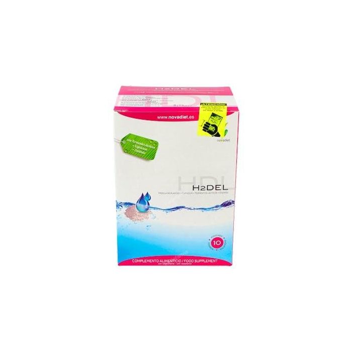 NOVADIET H2Del. 10 sobres. Coadyuvante en dietas de control de peso. Con Hibisco, Alcachofa, Cola de caballo, Diente de león, Cardo mariano.