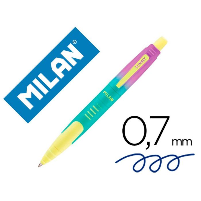 Boligrafo Milan Compact Sunset Retractil Tinta Azul Punta 1 mm Colores Surtidos 20 unidades