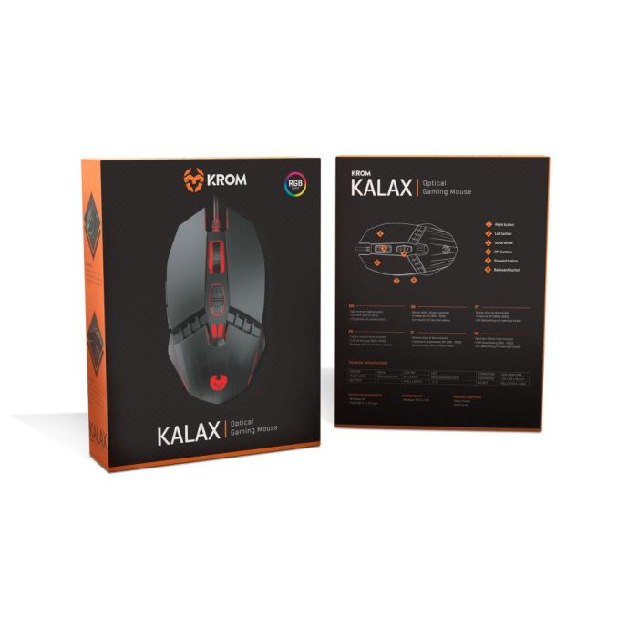 Krom Kalax Ratón Gaming Óptico 800-3200 DPI con 7 Botones, Iluminación LED RGB y Diseño Ergonómico para PC 4