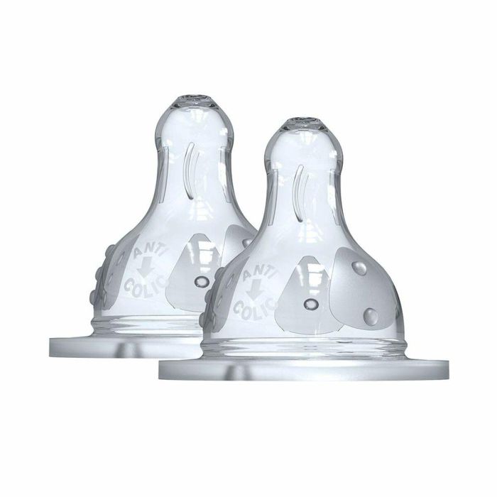 Dodie Tetina Supernova Redonda, Silicona Flexible, Flujo 3, 3 Velocidades, Cuello Ancho, Válvula Anti-cólico Doble, +6 meses, Pack 2