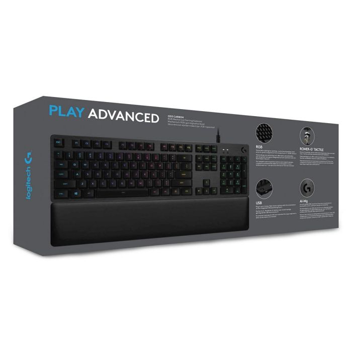 Logitech G G513 Teclado Gaming Mecánico RGB LIGHTSYNC con Interruptores GX Brown, Reposamanos de Espuma Viscoelástica, Carbono 12 Logitech G G513 Teclado Gaming Mecánico RGB LIGHTSYNC con Interruptores GX Brown, Reposamanos de Espuma Viscoelástica, Carbono 12
