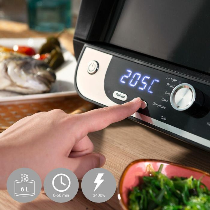 Freidora de Aire con Grill, Accesorios y Recetario InnovaGoods Fryinn 12-in-1 6000 Negro Acero 3400 W 6 L 12 Freidora de Aire con Grill, Accesorios y Recetario InnovaGoods Fryinn 12-in-1 6000 Negro Acero 3400 W 6 L 12