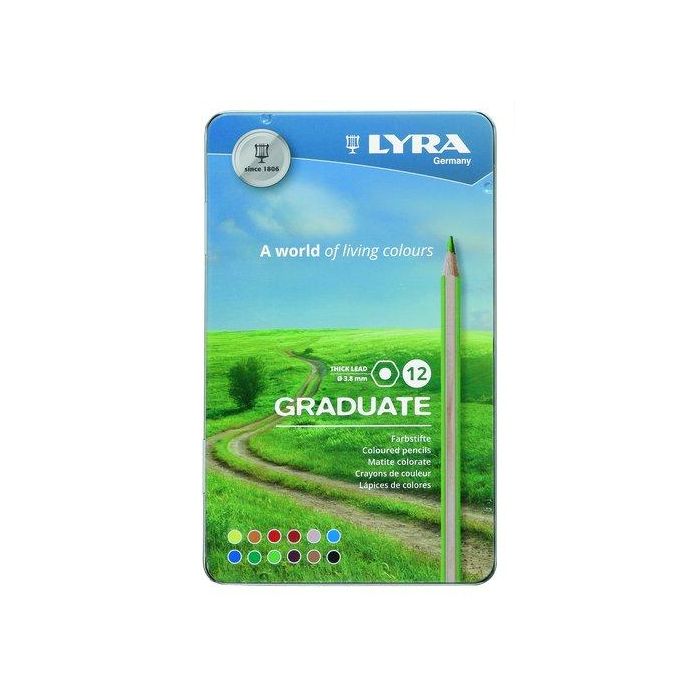 Lapices De Colores Lyra Graduate Estuche Metal De 12 (Set de 5)
