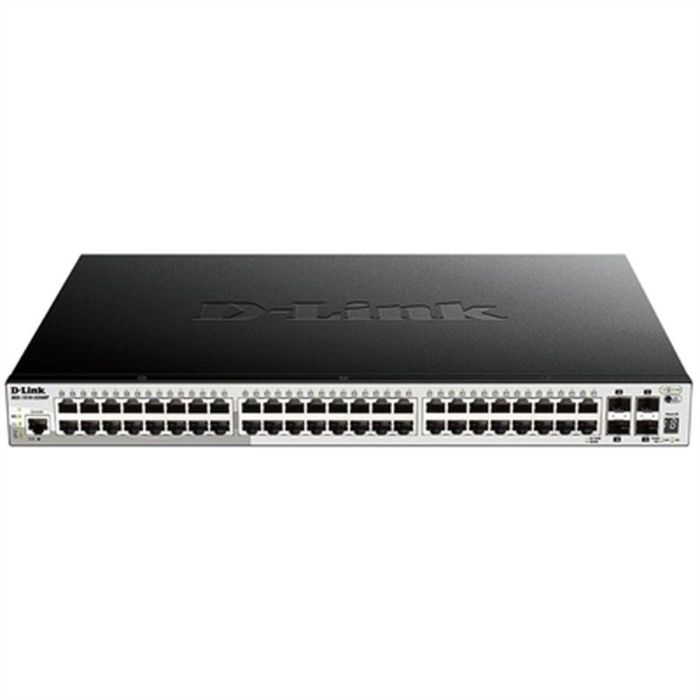 D-Link Switch DGS-1510-52XMP, 52 Puertos Gigabit Ethernet, 4 SFP+, Soporte 10G, Montaje en Rack, Negro