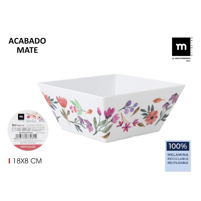 Bol de melamina mate Garden 18x8 cm La Mediterranea (24 Unidades) Bol de melamina mate Garden 18x8 cm La Mediterranea (24 Unidades)
