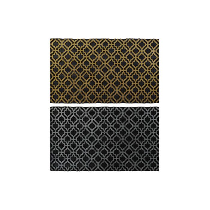 Felpudo DKD Home Decor Plateado Negro Dorado Goma Árabe 2 Unidades (75 x 45 x 0,5 cm) Felpudo DKD Home Decor Plateado Negro Dorado Goma Árabe 2 Unidades (75 x 45 x 0,5 cm)