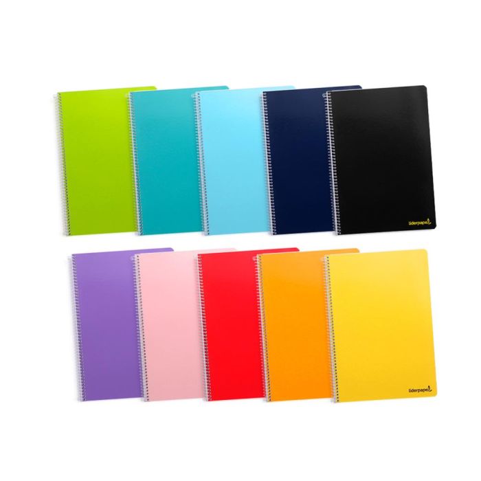 Cuaderno Espiral Liderpapel Folio Smart Tapa Blanda 80H 60 gr Horizontal 8 mm Con Margen Colores Surtidos 10 unidades 1