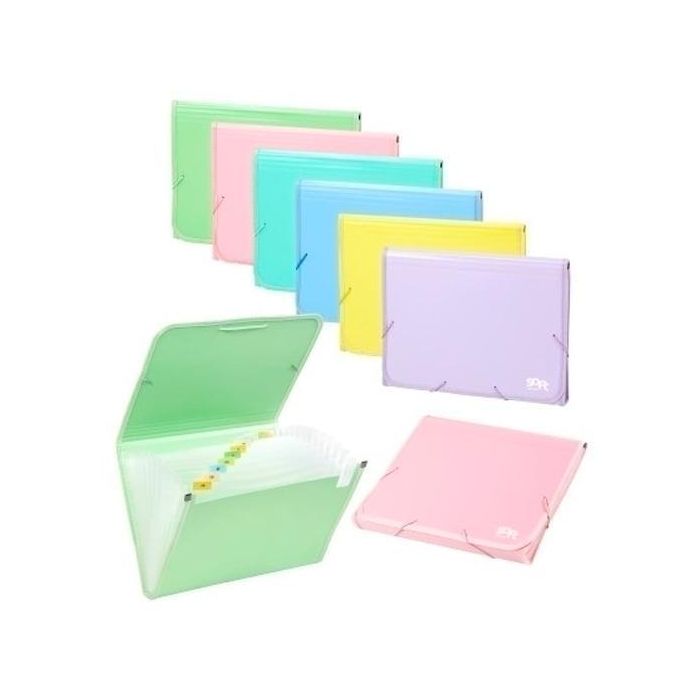 Carchivo Clasificador Acordeón Soft Pp Folio 13 Departamentos A-Z Ribete De Goma, Colores Surtidos