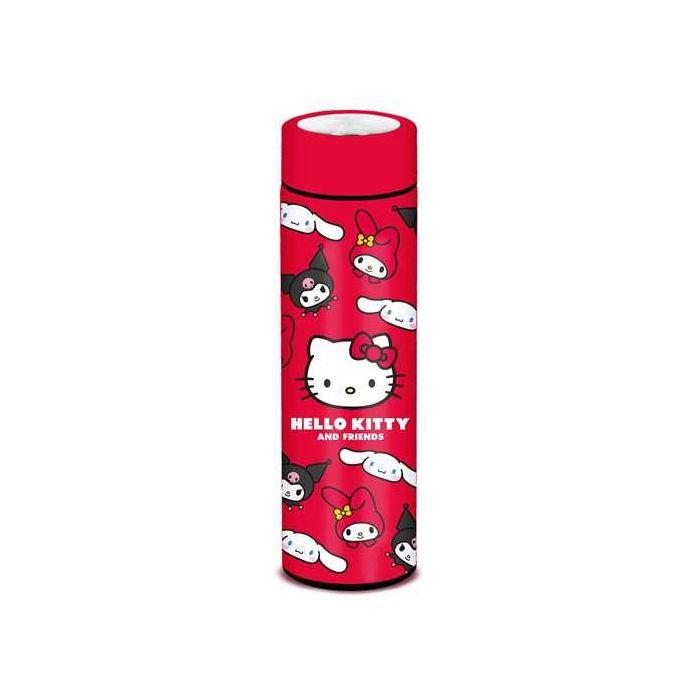 Karactermania Botella Termo Reutilizable Hello Kitty Faces 500 ml Acero Inoxidable Doble Pared con Filtro y Pantalla LED Temperatura, Mantiene Caliente/Frío 8 Horas