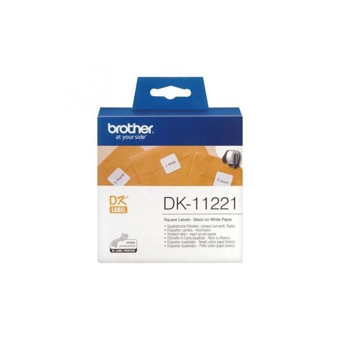 Brother Etiquetas Precortadas Cuadradas Papel Térmico 23x23 mm, 1.000 Etiquetas