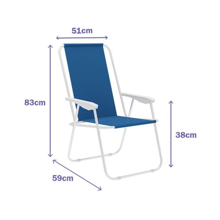 Marbueno Silla Plegable Acero Surtida Playa y Piscina 59X51X83 cm 10170 1
